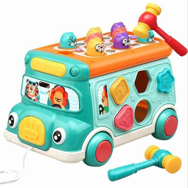 知育玩具　おもちゃ　もぐらたたき　バス　新品　未使用　知育おもちゃ　 おしゃべり よくばりキューブ