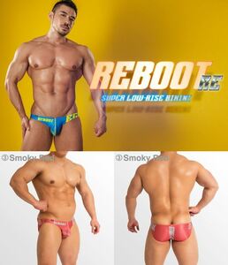 特価【即決】つい目がいってしまうデザイン!! EGDE≪REBOOT RE スーパーローライズビキニ(XL)出品するものはSmoky Redです