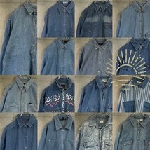 15着 デニムシャツMIX Men's L~XL ユーロ古着 US古着 長袖デニムシャツ 検品済 SRC古着卸 セット まとめ売り 仕入れ 卸売り_画像1