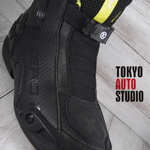 美品 希少Xpdライディングブーツ ツーリングブーツ ライディングシューズ RSタイチ42 バイク用ショートブーツ レーシングブーツ 黒26.5cm の画像5