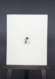 真作保証 マリー・ローランサン「目深にかぶった帽子」カラーエッチング 画寸(7cmx8cm) 状態良好！