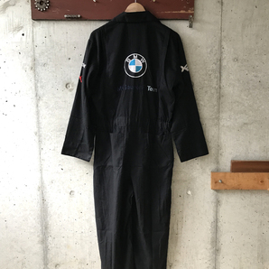 00s BMW Sauber F1 つなぎ 黒 S ロゴ刺繍 ツナギ オールインワン ジャンプスーツ メカニック 作業着 車 ガレージ intel dell puma 企業ロゴの画像3