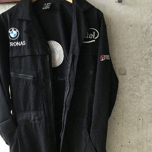 00s BMW Sauber F1 つなぎ 黒 S ロゴ刺繍 ツナギ オールインワン ジャンプスーツ メカニック 作業着 車 ガレージ intel dell puma 企業ロゴの画像8