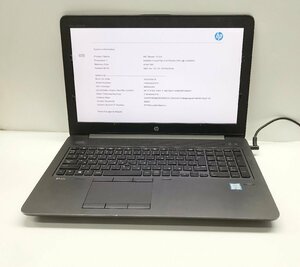 NT: HP ZBook 15 G3　Core i7-6700HQ　2.60GHz/メモリ：8GB/無線/ノートパソコン　ジャンク品