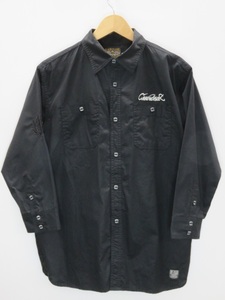 【中古品】 ブラックフレイム BLACKFLAME メンズシャツ 七分袖 ブラック 〇YR-13419〇