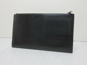 【中古品】 ジルサンダー JIL SANDER ポーチ 長財布 FOLDED ZIP WALLET クラッチバッグ ブラック 〇YR-13727〇