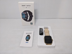 SMART WATCH U9 スマートウォッチ ゴールデン 2.1インチ BlueTooth 5.3【中古品】 〇YR-51656〇