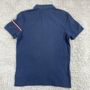 モンクレール ポロシャツ ネイビー ロゴワッペン トリコロールライン MONCLER 半袖 襟付き MAGLIA POLO MANICA CORTA 紺 Tシャツの画像3