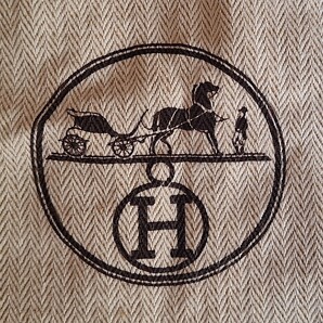 HERMES ヘリンボーン バッグ保存袋 布袋 巾着 エルメス 非売品の画像3