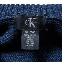 Calvin Klein カルバン クライン ハーフジップ コットンニット ネイビー XLサイズ CK セーター プルオーバー アッシュ ハイネック_画像9