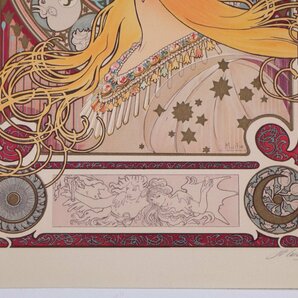 ミュシャ Alphonse Mucha「ゾディアック」版画（リトグラフ）シートのみ出品 250部限定 摺師直筆サイン有り アール・ヌーヴォー 真作の画像2