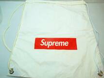 Supreme シュプリーム Drawstring Bag White ドローストリング バッグ 巾着袋 ホワイト 白 Box logo ボックスロゴ 新品未使用品 難あり_画像3