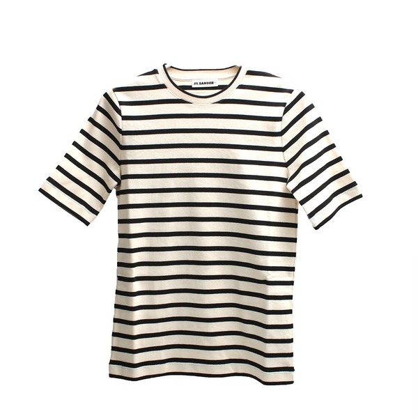 【新品】ジルサンダー JIL SANDER Tシャツ J40GC0111-J46497-080-S レディース クリーム ボーダー JILSANDER