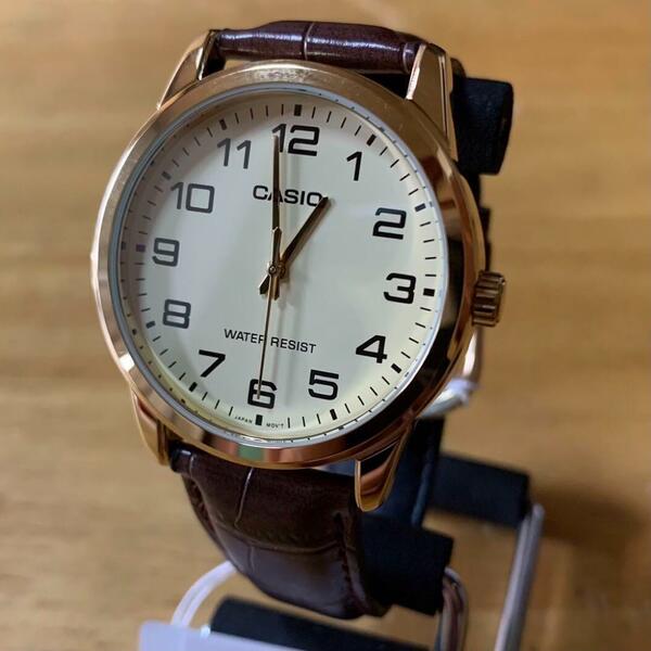 【新品・箱なし】カシオ CASIO ベーシック クオーツ メンズ 腕時計 MTP-V001GL-9B アイボリー