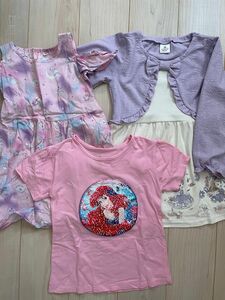 女の子　120まとめ売り　プリンセスソフィア・アリエル・白雪姫・ユニコーン　ワンピース・半袖Tシャツ・オフショルワンピ