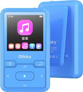 32GB-Blue 32GB内蔵 Mp3 プレーヤー クリップ付き Bluetooth 5.0 デジタルオーディオプレーヤー大容量