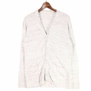 JOURNAL STANDARD ジャーナルスタンダード 春夏 【麻100%★リネン】 Vネック ニット カーディガン Sz.L　メンズ グレー　E4T00602_3#M