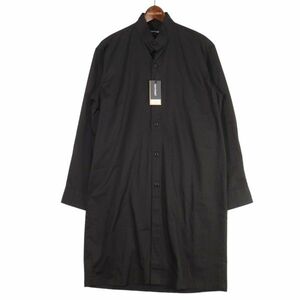 【新品 未使用】 moviment 通年 長袖 スタンドカラー シャツ ワンピース Sz.L　メンズ 黒 日本製　E4T00567_3#C