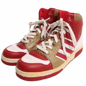 adidas アディダス 通年 ハイカット スニーカー シューズ 靴 Sz.27.0　メンズ 赤　E4G00157_3#U