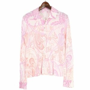 TSUMORI CHISATO Tsumori Chisato through year long sleeve total pattern * shirt blouse Sz.2 lady's made in Japan E4T00708_4#C