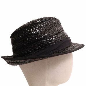 イタリア製★ CA4LA カシラ 春夏 パナマ ハット 帽子 Sz.F メンズ 黒 E4G00239_4#Sの画像5