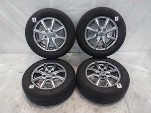 ☆使用傷・汚れ程度☆バリ山☆5H 114.3 6J +43 15インチ 社外品 SR アルミホイール タイヤ 195/65R15 BRIDGESTONE REGNO GR-XⅡ レグノ 4本