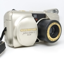 6742★OLYMPUS オリンパス μ[mju:] ZOOM 115 DELUXE 38-115mm コンパクトフィルムカメラ コンパクトカメラ ゴールドカラー 金色 60サイズ_画像2