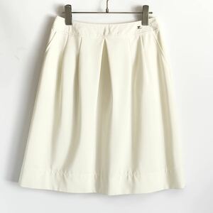 40 size Courrges Courreges skirt eggshell white Flare knees height lady's 