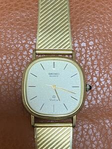 【美品・稼働品】電池交換済み SEIKO DOLCE 9441-5030 クォーツ 14k ST STEEL BACK セイコー ドルチェ 14金 腕時計 