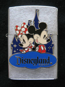 Zippo ジッポー オイルライター Disneyland ミッキー&ミニー ミスプリント製品？火花OK 1998年1月製造 中古１点