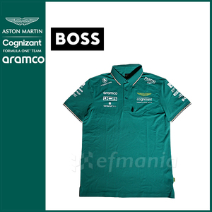 【非売品】2023 アストンマーティン アラムコ コグ二ザント F1チーム 支給品 ポロシャツ M BOSS★アロンソ 日本GP