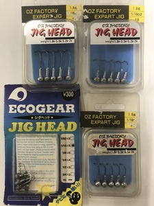 OZ FACTORY　ジグヘッド　1.8g　1/16oz　( #1　#6)　JIG HEAD/ エコギア ECOGEAR 1/16×5個入　3種4点　送料無料　H130