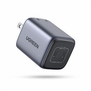 ＊UGREEN Nexode Mini 45W 充電器 USB-C 2ポート PD&PPS 急速充電 GaNFastII 超コンパクト折りたたみプラグ PS/PSE技術基準準拠 