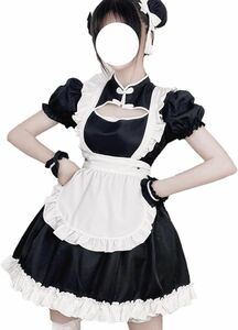 チャイナ メイド ワンピース コスプレ 黒 セクシー ロリータ ドレス 服 チャイナ風 コスプレ衣装