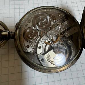 GM4Bロ アンティーク 懐中時計 手巻き 稼働品 レッツ商会 銀ケースの画像6