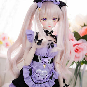 Guppe DDH-09 セミホワイト肌 カスタムヘッド＋アイ2種＋おまけウィッグ ※ソフビ盛り難ありの画像4