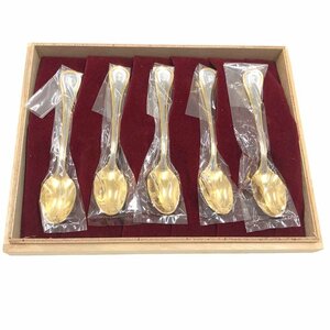  south shop 24-853 [ unused goods / ultimate beautiful goods / box equipped ] TBCL 22-14 stainless steel tea spoon 5 pcs set gold group interior collection 