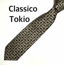 美品 ネクタイ Classico Tokio 紳士 総柄 ブランド ネクタイ_画像5