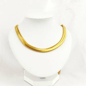 真贋不明 メンズ レディース Necklace 18K Gold Plated k18 金ネックレス 60cm スネークチェーン 340の画像1