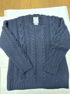 10 visvim HIGHLAND CREWNECK JUMBO KNIT 3 NAVY