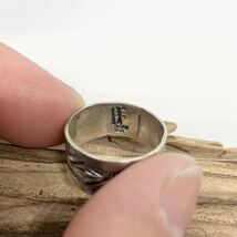 silver950 スタンプワーク　指輪　シルバーリング　18号　# インディアンジュエリー　ネイティブアメリカン　ナバホ族　Sterling 925_画像4