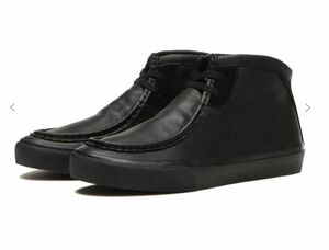  VANS スニーカー　革靴　ハイカット　レザー　ブラック　black 26cm
