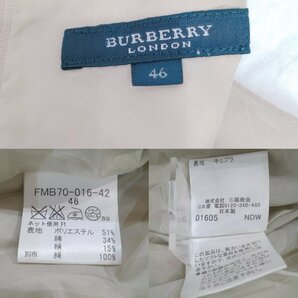 BURBERRY ワンピース サイズ:46(L-XL) ベージュ×ホワイト チェック ノースリーブ Aライン バーバリーの画像10