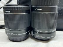 キヤノン CANON EOS Kiss X7 デジタル一眼レフカメラ レンズ EFS55-250ｍｍ/18-55ｍｍ 動作未確認 バッテリー充電器なし 中古 バッグ付き_画像6