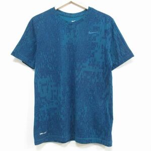 【THE NIKE TEE】ナイキ DRI-FIT◆お洒落な総柄！ Tシャツ/綿×ポリ◆Lサイズ