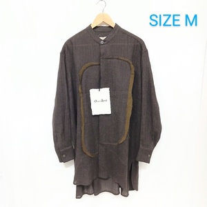 99 未使用品 M Omar Afridi MISSHAPED OMAR SHIRT オマール アフリディ オマールシャツ ドッキング ブラウンリファインガーゼ 