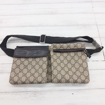 99 GUCCI グッチ 28566 20047 GG柄 GGキャンバス×レザー ボディバッグ ウエストポーチ ショルダーバッグ _画像2