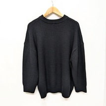 23AW 極美品 THE DAY ザ デイ D23-03001 LOW GAUGE CREWNECK PREMIUM KNIT 黒 サイズ3 ウール エクストラファインメリノ オーバーサイズ_画像2