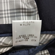 美品 BURBERRY BLACK LABEL ブラックレーベル 2B メタルボタン テーラード ジャケット 紺 L 羊毛 D1E52-407-29 裏地チェック 肩パット_画像9