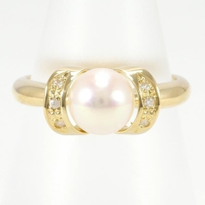 K18YG Кольцо кольца 11,5 Жемчужина Приблизительно 7 мм алмаз 0,03 Общий вес.